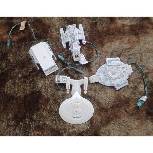 Star Trek Star Ship Lot Of 4 Hallmark Christmas Ornaments 90's - Picture 2 of 9